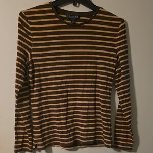 Lauren Ralph Lauren Brown and Tan Striped Top